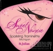 圣朱利安南希塔明內(nèi)甜起泡酒(St. Julian Winery Sweet Nancie Sparkling Traminette, Michigan, USA)