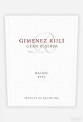 Gimenez Riili Gran Reserva Malbec, Mendoza, Argentina