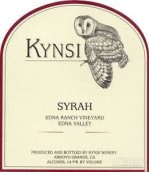 堪西西拉干紅葡萄酒(Kynsi Syrah, Edna Valley, USA)