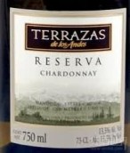 安第斯台阶珍藏霞多丽白葡萄酒(Terrazas de los Andes Reserva Chardonnay, Mendoza, Argentina)
