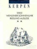 克彭溫勒內(nèi)日晷園精選雷司令干白葡萄酒(Weingut Kerpen Wehlener Sonnenuhr Riesling Auslese, Mosel, Germany)