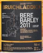 布赫拉迪古卓大麥2011年份無泥煤蘇格蘭單一麥芽威士忌(Bruichladdich Bere Barley 2011 Unpeated Single Malt Scotch Whisky, Islay, UK)
