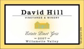 戴維山灰皮諾白葡萄酒(David Hill Winery Estate Pinot Gris, Willamette Valley, USA)