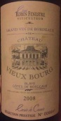 弗约布尔布莱干红葡萄酒(Chateau Vieux Bourg Blaye, Bordeaux, France)