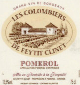 菲迪克里奈酒莊副牌干紅葡萄酒(Les Colombiers de Feytit-Clinet, Pomerol, France)