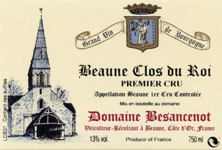 domaine besancenot beaune clos du roi 1er cru beaune france