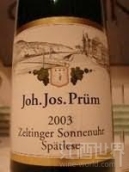 普朗塞爾廷日晷園雷司令遲摘白葡萄酒(Joh. Jos. Prum Zeltinger Sonnenuhr Riesling Spatlese Trocken, Mosel, Germany)