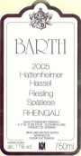 Barth Hattenheimer Hassel Riesling Spatlese, Rheingau, Germany