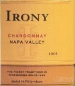 艾若尼霞多麗干白葡萄酒(Irony Chardonnay, Napa Valley, USA)