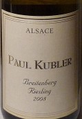 保羅庫布勒布雷特堡雷司令干白葡萄酒(Domaine Paul Kubler Riesling Breitenberg, Alsace, France)