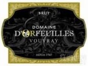 Domaine d'Orfeuilles Vouvray Brut, Loire, France