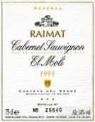 若曼達(dá)茉莉珍藏赤霞珠干紅葡萄酒(Raimat Cabernet Sauvignon El Moli Reserva, Costers del Segre, Spain)