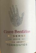 五感酒莊珍藏特濃情干白葡萄酒(Cinco Sentidos Reserva Torrontes, Mendoza, Argentina)