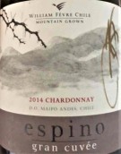 威廉·費(fèi)爾埃斯皮諾特釀霞多麗白葡萄酒(William Fevre Espino Gran Cuvee Chardonnay, Maipo Valley, Chile)