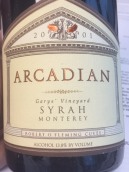 田園酒莊加里園西拉干紅葡萄酒(Arcadian Winery Garys' Vineyard Syrah, Lompoc, USA)