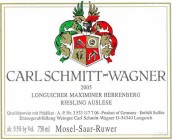 Carl Schmitt-Wagner Longuicher Maximiner Herrenberg Riesling Auslese, Bereich Bernkastel, Germany