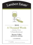 蘭伯特千言萬語(yǔ)霞多麗干白葡萄酒(Lambert Estate A Thousand Words Chardonnay, Barossa Valley, Australia)