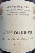 貝瑞路德酒莊羅訥河谷紅葡萄酒(Berry Bros. & Rudd Cotes du Rhone Rouge, France)