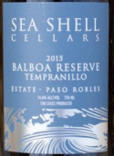 貝殼酒莊巴波亞珍藏丹魄干紅葡萄酒(Sea Shell Cellars Balboa Reserve Tempranillo, Paso Robles, USA)