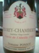 彭壽酒莊阿貝樂（熱夫雷-香貝丹村）干紅葡萄酒(Domaine Ponsot Cuvee de l'Abeille Gevrey-Chambertin Village, Burgundy, France)