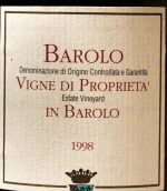 巴羅洛侯爵酒莊自有園紅葡萄酒(Marchesi di Barolo Vigne di Proprieta, Piedmont, Italy)