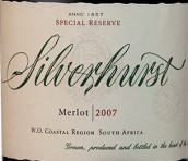 高康斯坦提亞銀色叢林梅洛干紅葡萄酒(High Constantia Silverhurst Merlot, Constantia, South Africa)