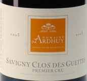 達(dá)哈瑞酒莊蓋特（薩維尼一級(jí)園）干紅葡萄酒(Domaine d'Ardhuy Clos Des Guettes, Savigny-Les-Beaune Premier Cru, France)