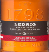 萊德艾格15年里奧哈葡萄酒桶陳蘇格蘭單一麥芽威士忌(Ledaig Aged 15 Years Rioja Spanish Wine Cask Finish Single Malt Scotch Whisky, The Isle of Mull, UK)