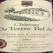 特布萊爾酒莊干紅葡萄酒(Chateau du Tertre Bel Air, Cotes de Castillon, France)