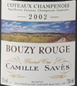 卡米爾薩韋布茲干紅葡萄酒(Camille Saves Bouzy Rouge, Champagne, France)