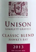 尤尼森酒庄经典混酿红葡萄酒(Unison Estate Classic Blend, Hawke's Bay, New Zealand)
