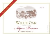 白橡樹邁爾斯珍藏霞多麗干白葡萄酒(White Oak Myers Limited Reserve Chardonnay, Alexander Valley, USA)