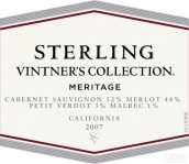 思令酒莊酒商珍藏梅里蒂奇干紅葡萄酒(Sterling Vineyards Vintner's Collection Meritage, Central Coast, USA)