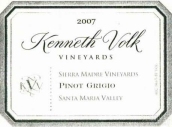 肯尼斯沃爾克馬德雷山脈園灰皮諾干白葡萄酒(Kenneth Volk Sierra Madre Vineyards Pinot Grigio, Santa Maria Valley, USA)