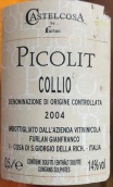 富爾蘭酒莊皮科里特克里甜葡萄酒(Castelcosa Furlan Picolit Colli Orientali del Friuli, Friuli-Venezia Giulia, Italy)