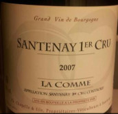 夏貝勒父子酒莊拉貢（桑特奈一級園）干紅葡萄酒(Domaine Chapelle & Fils La Comme, Santenay La Comme 1er Cru, France)