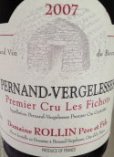 羅林父子酒莊飛侯（佩爾南-韋熱萊斯一級園）紅葡萄酒(Domaine Rollin Pere et Fils Les Fichots, Pernand-Vergelesses Premier Cru, France)