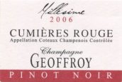 勒內吉佛瑞庫米爾高地優(yōu)勝者黑皮諾年份干紅葡萄酒(Rene Geoffroy Cumieres Pinot Noir Coteaux Champenois Millesime, Champagne, France)