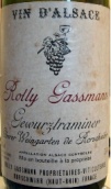 羅利賈斯曼維因特螺絲卡瓊瑤漿甜白葡萄酒(Rolly Gassmann Oberer Weingarten de Rorschwihr Gewurztraminer, Alsace, France)