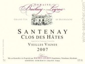 巴舍-勒格羅酒莊哈特斯（桑特奈村）紅葡萄酒(Domaine Bachey-Legros Clos des Hates, Santenay, France)