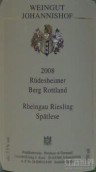 Weingut Johannishof-Eser Rudesheimer Berg Rottland Riesling Spatlese, Rheingau, Germany