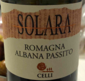 切利酒莊索拉拉阿巴娜甜白葡萄酒(Celli Solara Passito Albana di Romagna DOCG, Emilia-Romagna, Italy)