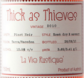 親密無(wú)間鄉(xiāng)村生活黑皮諾桃紅葡萄酒(Thick as Thieves La Vie Rustique Pinot Noir Rose, Yarra Valley, Australia)