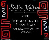 Belle Vallee Cellars Whole Cluster Pinot Noir, Willamette Valley, USA