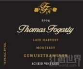 托馬斯福格蒂沙伊德園晚收瓊瑤漿甜白葡萄酒(Thomas Fogarty Scheid Vineyard Late Harvest Gewurztraminer, Monterey, USA)