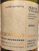 邦格嵐酒莊波特利特特釀（馬貢村）甜白葡萄酒(Domaine de la Bongran Cuvee Botrytis, Macon-Villages, France)