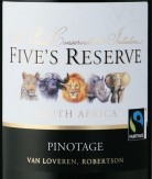 凡拉潤五個(gè)珍藏皮諾塔吉干紅葡萄酒(Van Loveren Five's Reserve Pinotage, Robertson, South Africa)