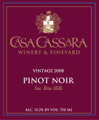 卡薩燃溪園黑皮諾干紅葡萄酒(Casa Cassara Winery Burning Creek Vineyard Pinot Noir, Santa Rita Hills, USA)