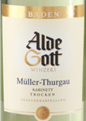 阿爾德·戈特米勒-圖高小房干白葡萄酒(Alde Gott Muller-Thurgau Kabinett Trocken, Baden, Germany)