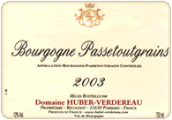 于贝-弗德罗帕赛特格雷干红葡萄酒(Domaine Huber-Verdereau Bourgogne Passetoutgrains, Burgundy, France)